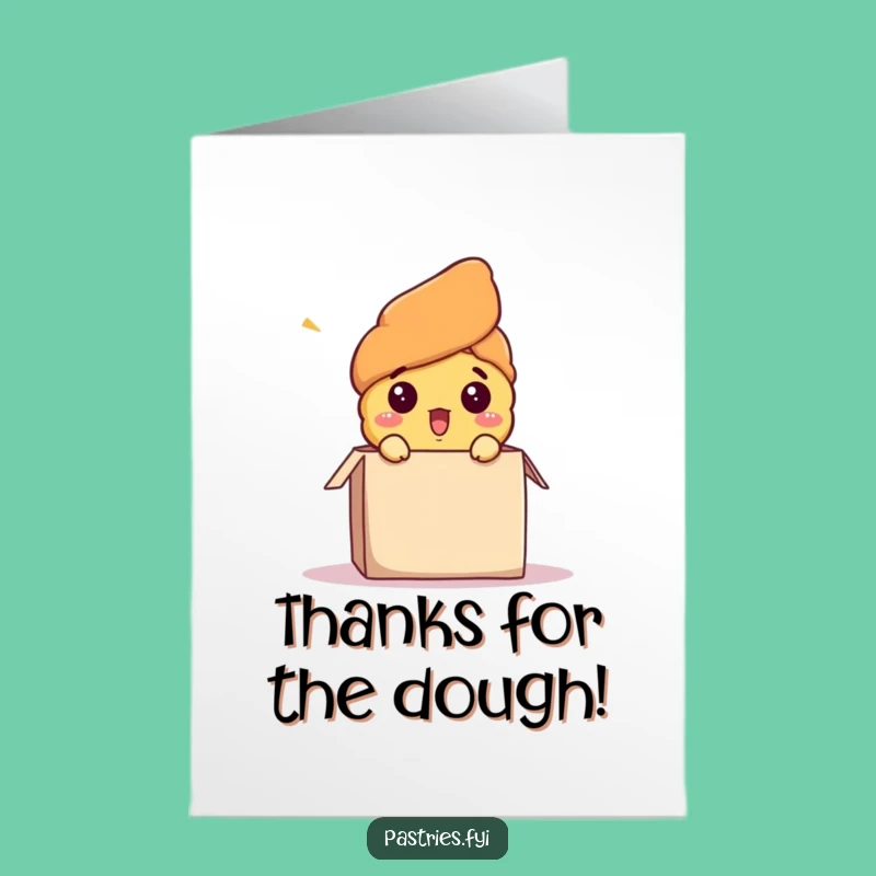 Free Printable Thank You Card: Surprised Croissant Expresses Gratitude Funny Gift