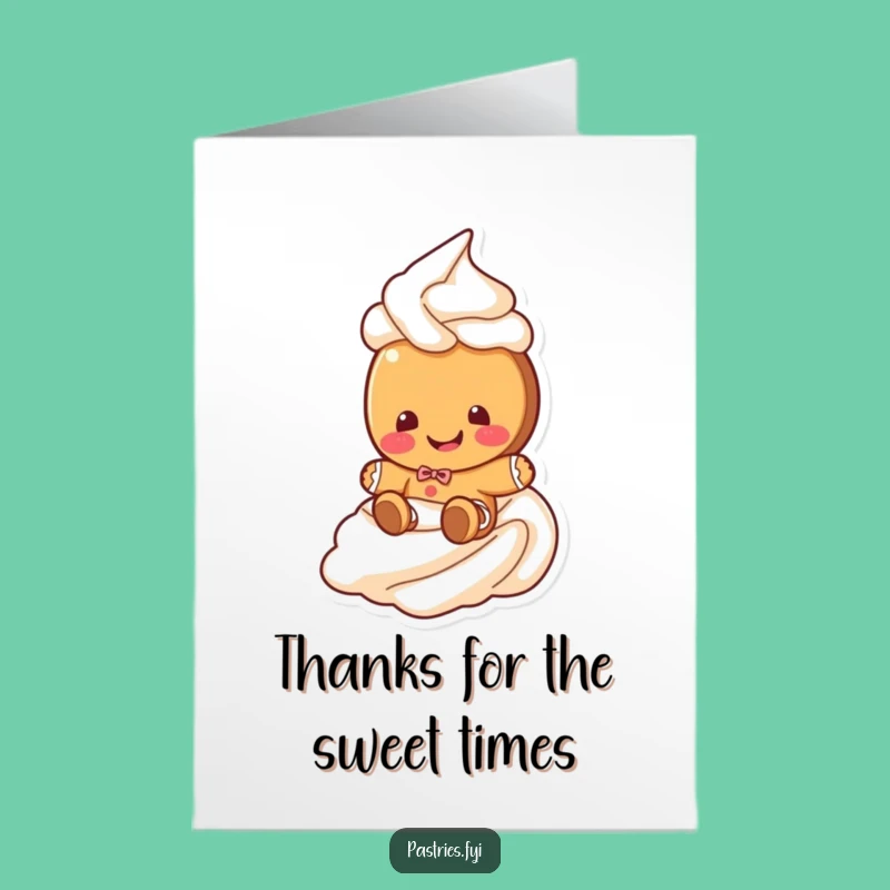 Free Printable Gingerbread Thank You Card: Sweet Swirls Downloadable Gift
