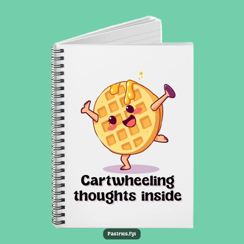 Funny Waffle Cartwheel Notebook: Jot Down Ideas with Breakfast Flair