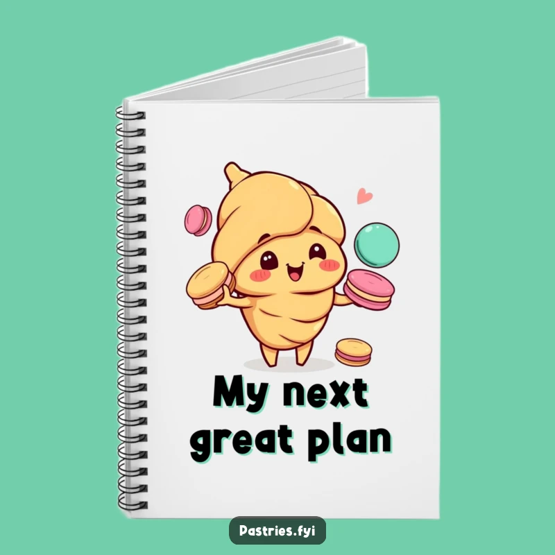 Funny Croissant Juggling Macarons Notebook: Jot Down Ideas with Pastry Fun