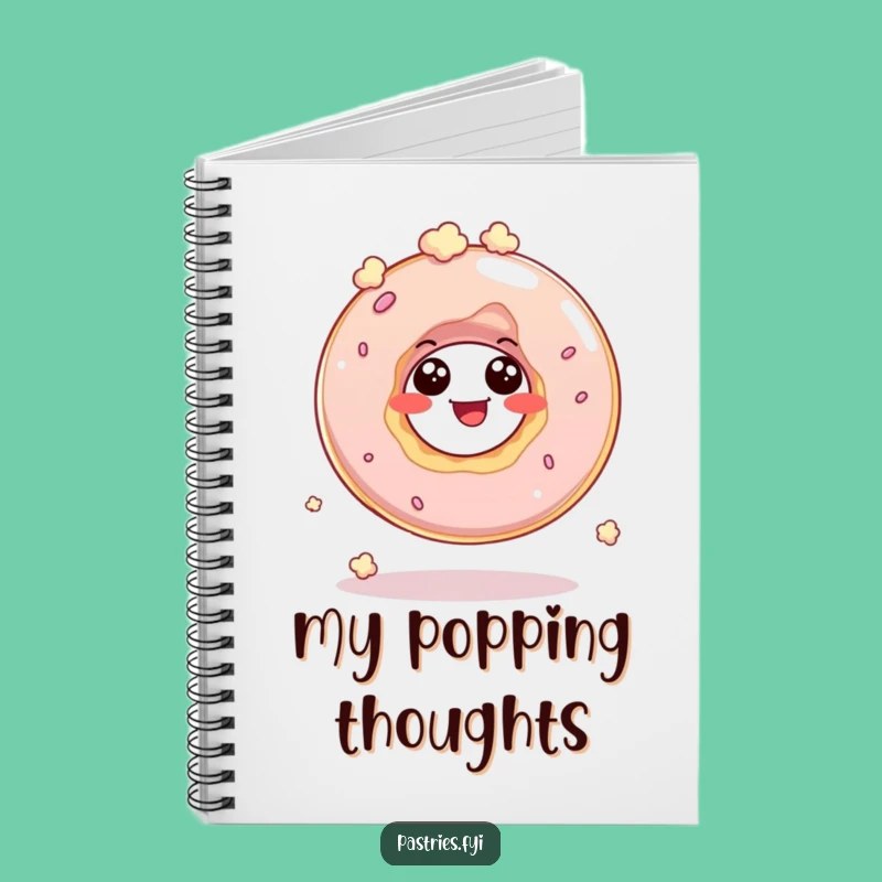 Funny Donut Hole Popcorn Notebook: Giggling Character Bouncing Journal, Perfect Gift