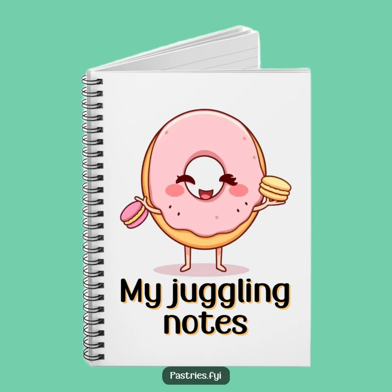 Funny Donut Macaron Juggling Notebook: Jot Ideas with a Witty Character