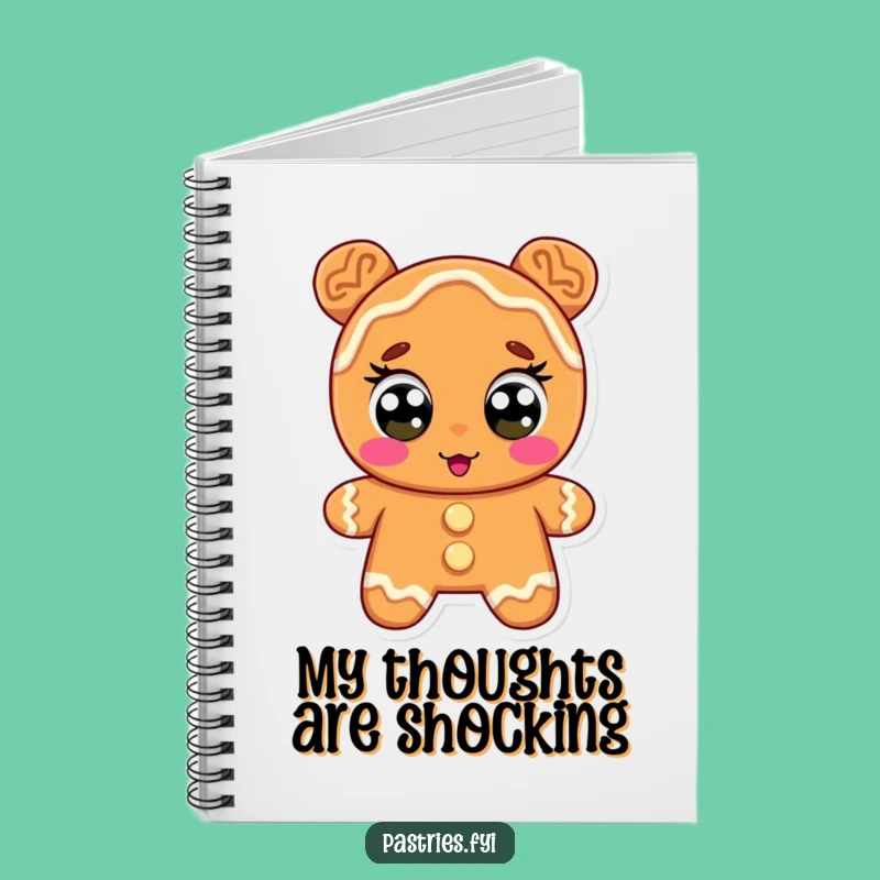 Funny Gingerbread Notebook: Surprised Cookie Wide Eyes for Notes