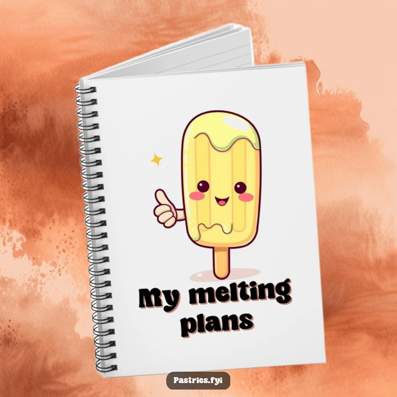 Funny Kawaii Popsicle Notebook: Cute melting popsicle giving a thumbs up, perfect for jotting down cool ideas and sweet thoughts.