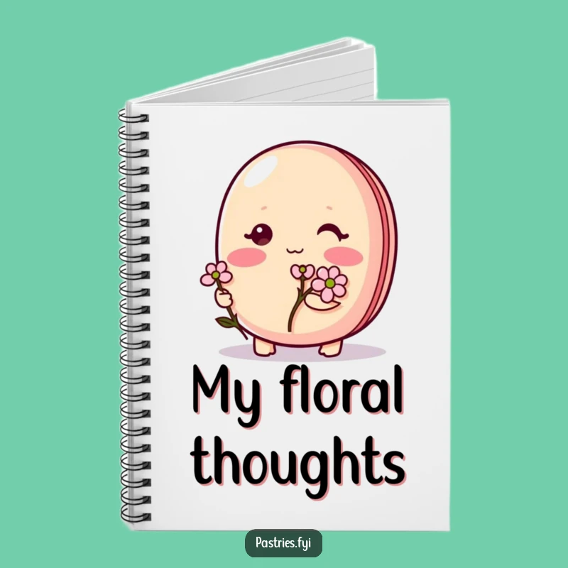 Funny Shy Macaron Notebook: Cute blushing character w/ flower, perfect for notes funny gift.