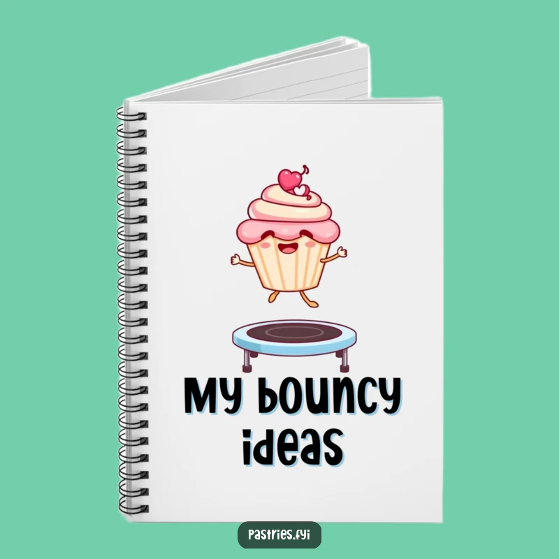 Funny Cupcake Trampoline Notebook: Jot Down Ideas with a Jumping Character