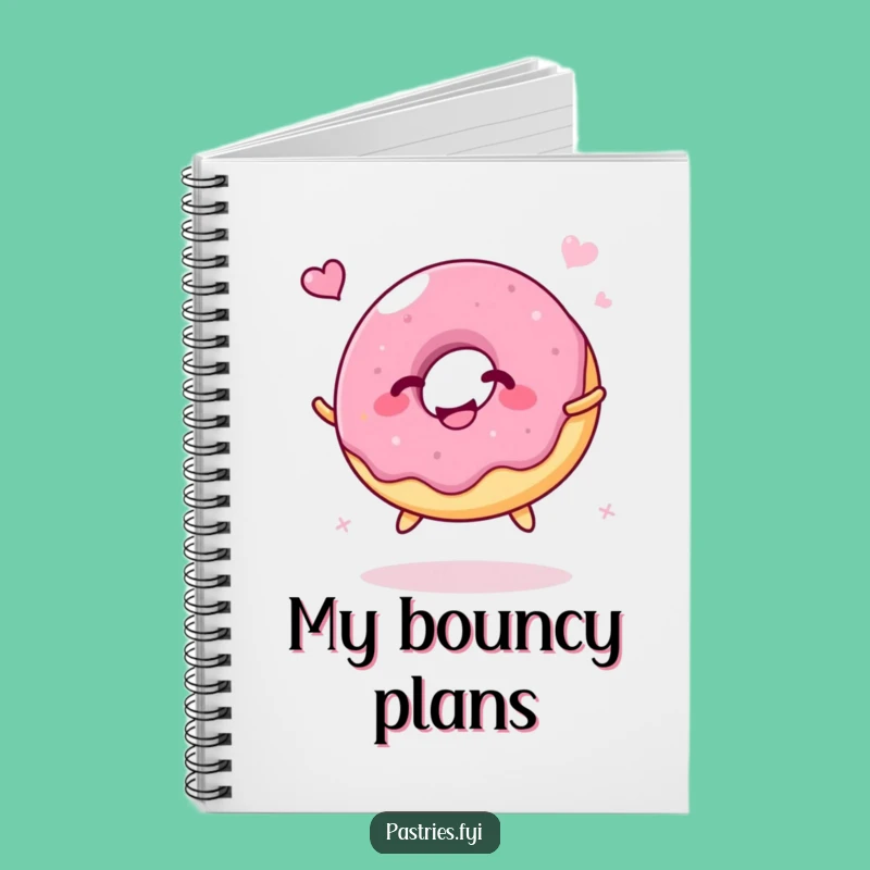 Funny Jelly Donut Bounce Notebook: Jot Happy Ideas with a Character