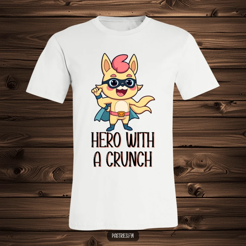 Funny Churro T-Shirt: A delighted churro strikes a powerful superhero pose, exuding confidence and sweetness.