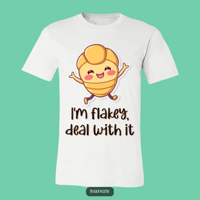 Funny Croissant T-Shirt: Joyful Leaping Pastry Character Design for Everyone