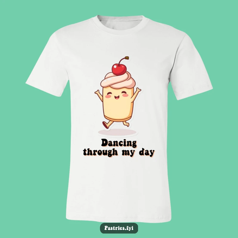 Funny Dancing Pastry T-Shirt - Joyful Character Tee