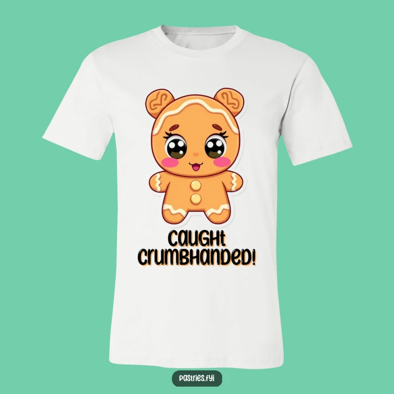 Funny Gingerbread T-Shirt: Surprised Cookie Wide Eyes Design