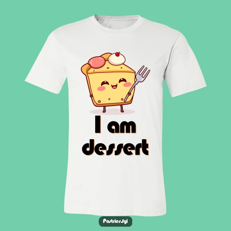 Funny Pie Character T-Shirt: Giggling Dessert with Fork Funny Gift for Humor Lovers