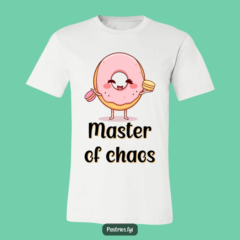 Funny Donut Macaron Juggling T-Shirt: Witty Character Tee, Hilarious Gift