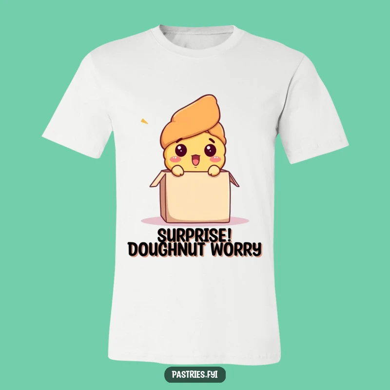 Funny Croissant Box Surprise T-Shirt - Whimsical Pastry Character Tee