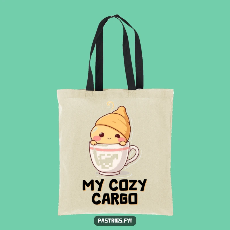 Funny Blushing Croissant Tote Bag - Carry Your Essentials with Shy Style