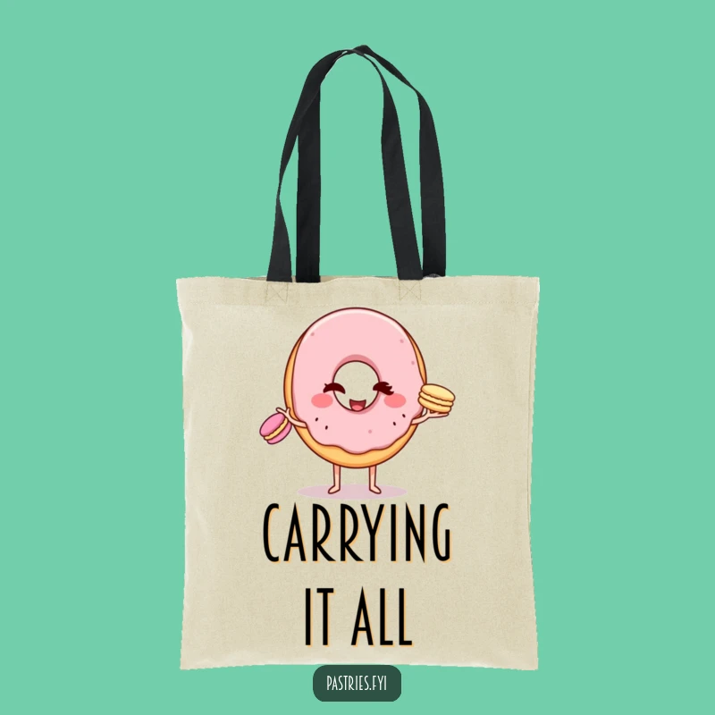 Funny Donut Macaron Juggling Tote Bag: Carry Your Witty Style