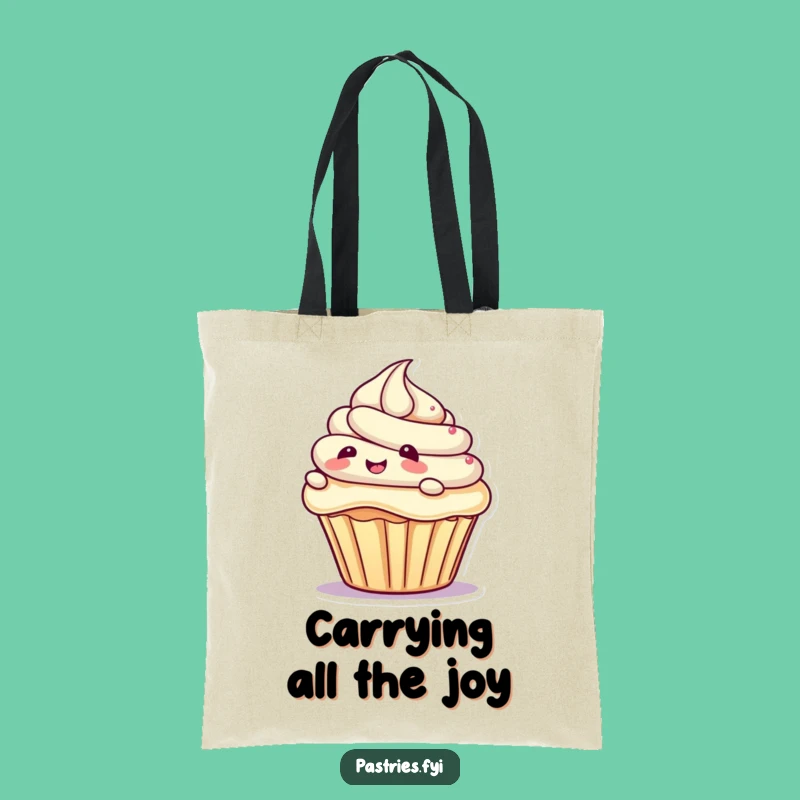 Funny Giggling Cupcake Tote Bag - Sweet & Humorous Carry-all