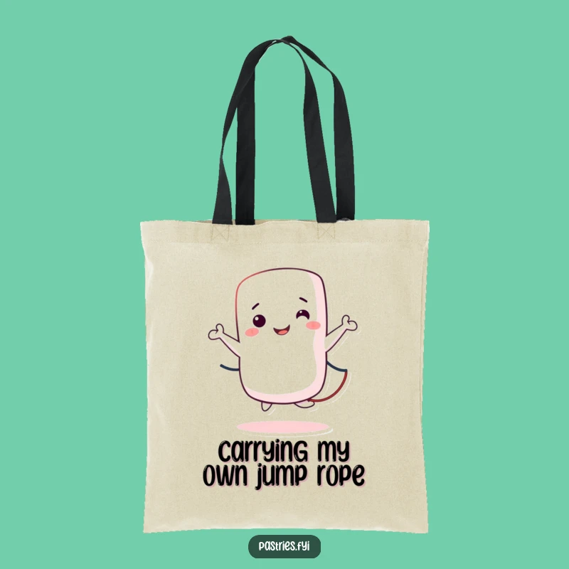 Funny Marshmallow Jumping Rope Tote Bag: Carry Your Laughs in Style!