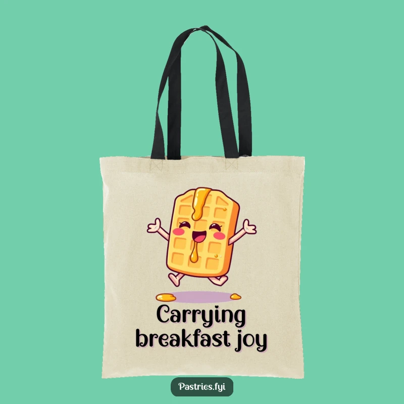 Funny Waffle Jumping Jack Tote Bag: Carry Your Breakfast Energy